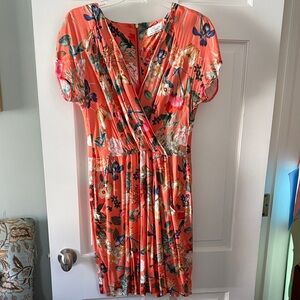 ASOS Floral Coral Mini Dress